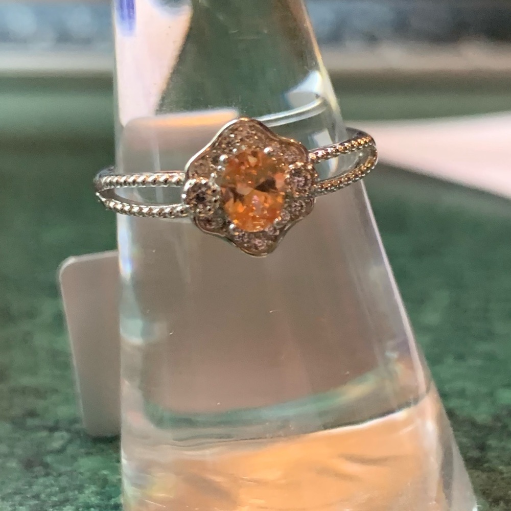 Citrine Ring .925 Stirling Sliver